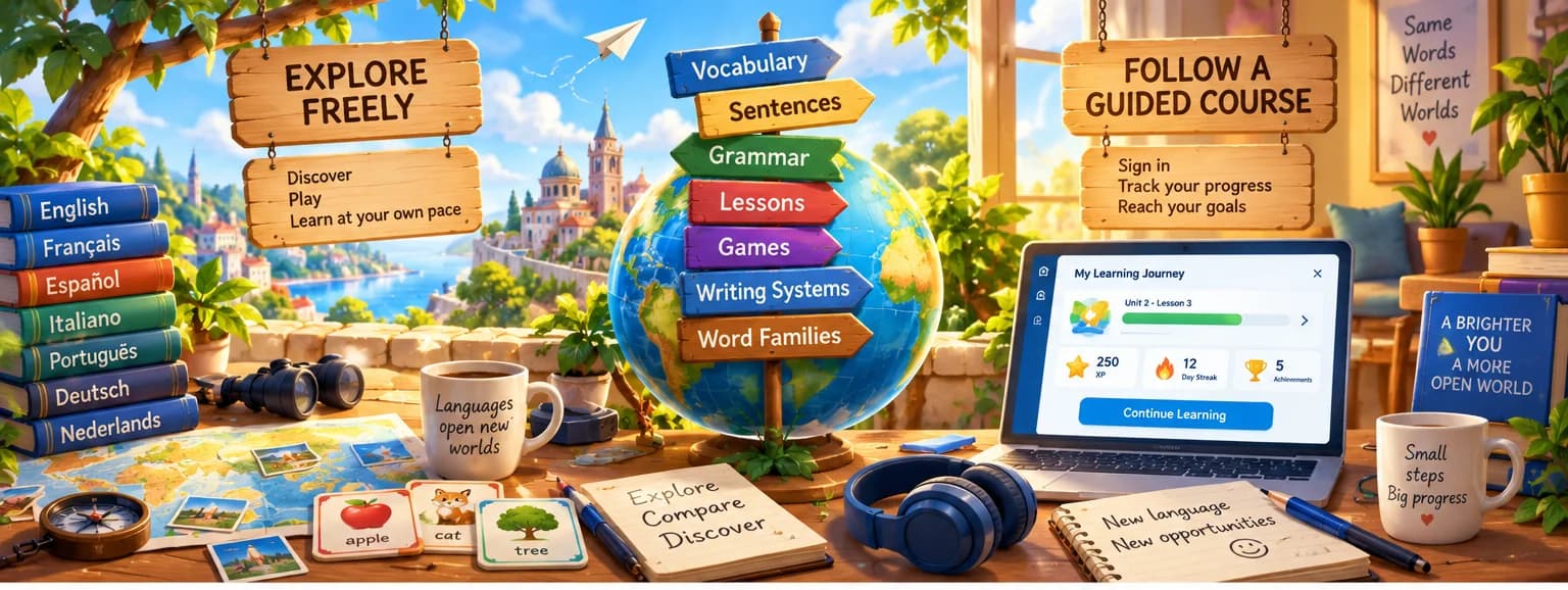 Aprendizaje y exploración de idiomas en Polyglot World
